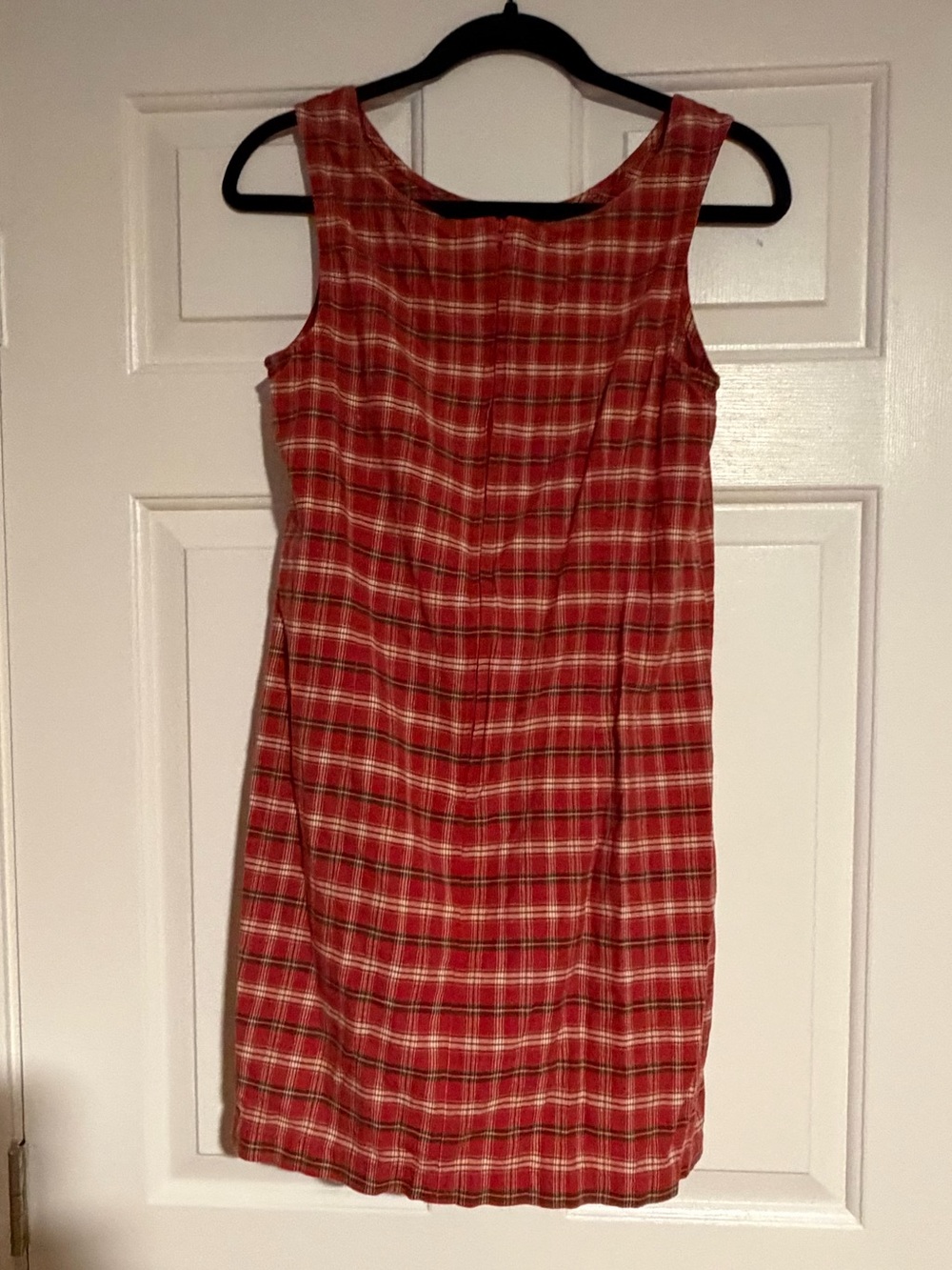 Faded Glory Red Plaid Sleeveless Shift Dress
